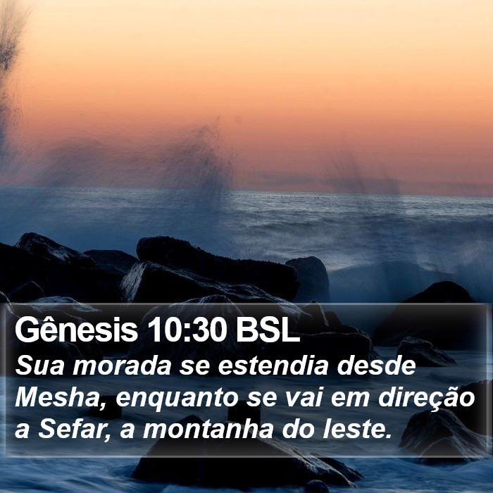 Gênesis 10:30 BSL Bible Study