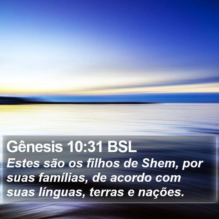 Gênesis 10:31 BSL Bible Study
