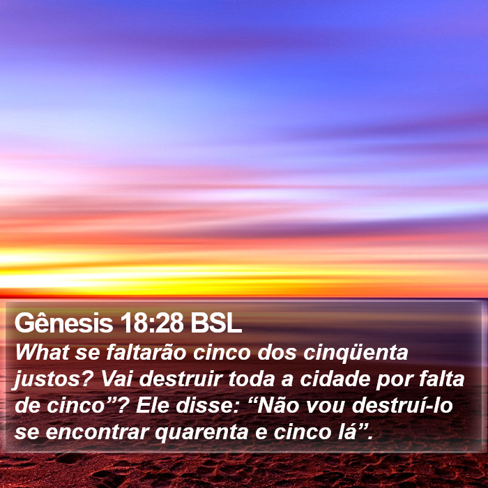 Gênesis 18:28 BSL Bible Study