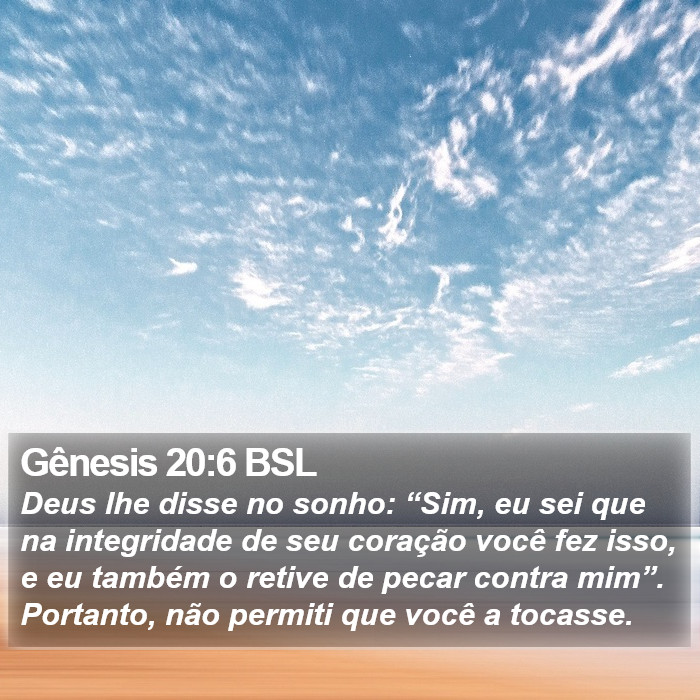 Gênesis 20:6 BSL Bible Study