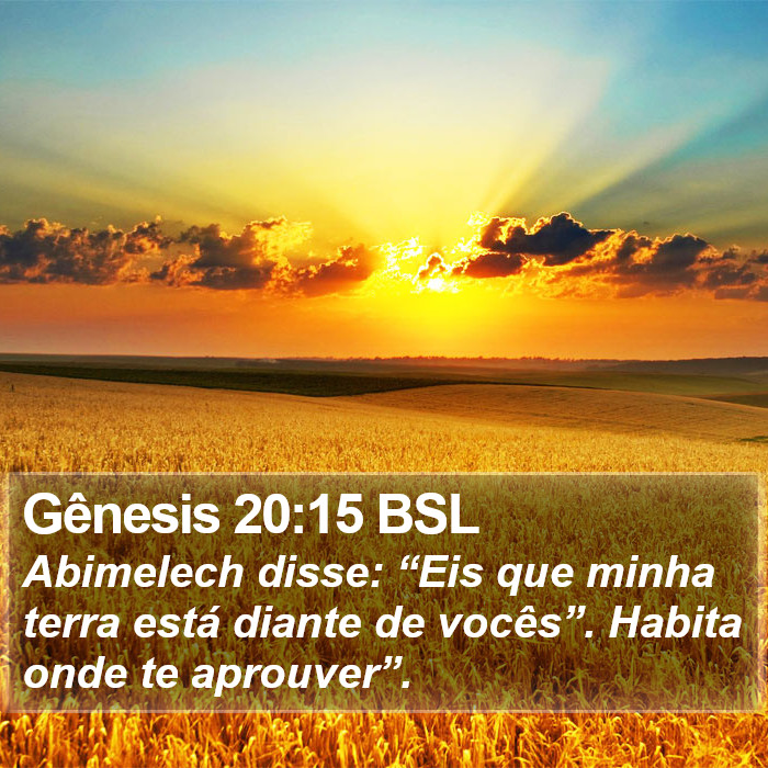 Gênesis 20:15 BSL Bible Study