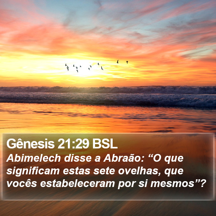 Gênesis 21:29 BSL Bible Study