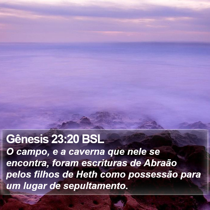 Gênesis 23:20 BSL Bible Study