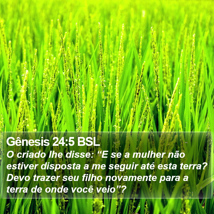 Gênesis 24:5 BSL Bible Study