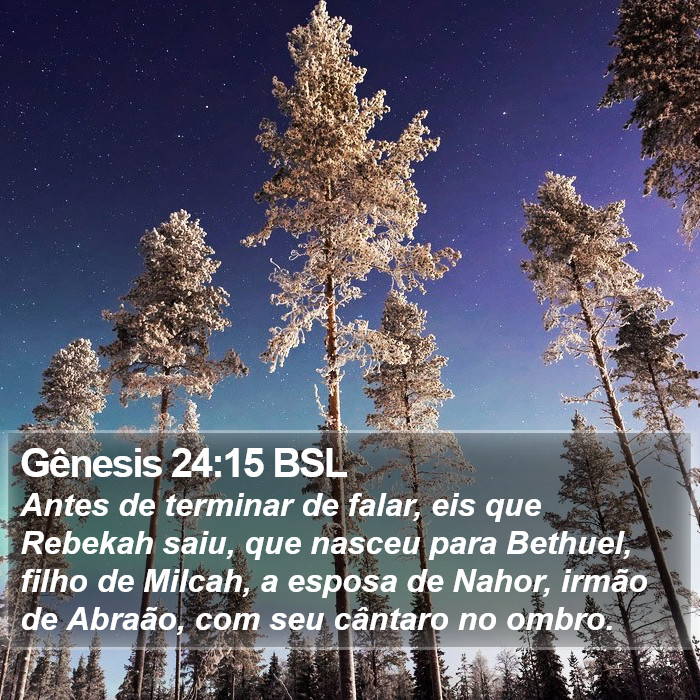 Gênesis 24:15 BSL Bible Study