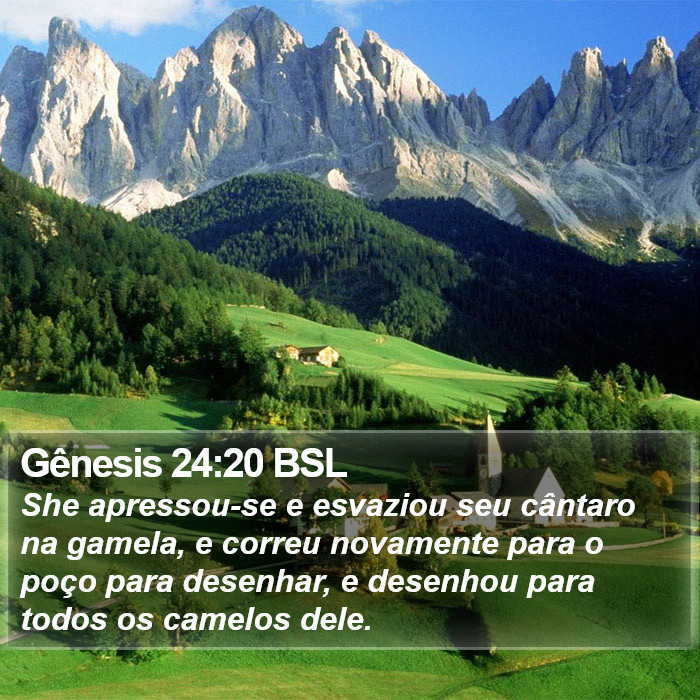 Gênesis 24:20 BSL Bible Study