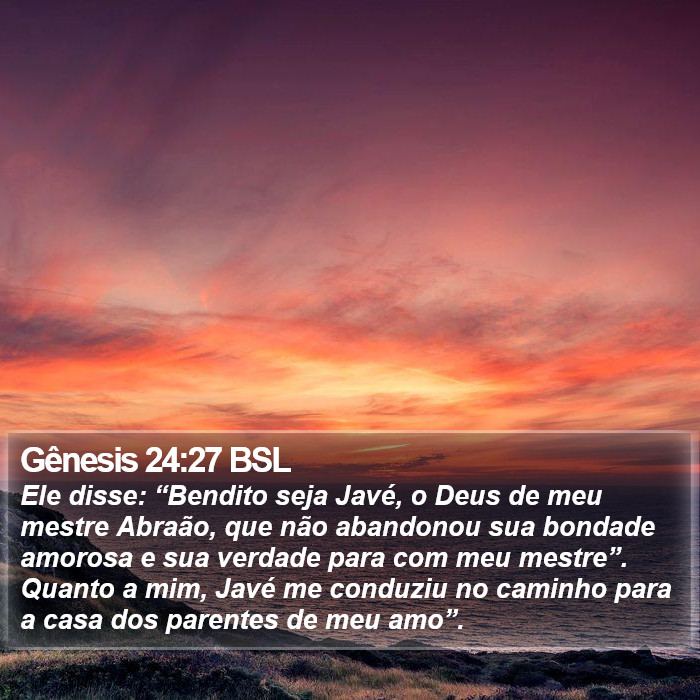 Gênesis 24:27 BSL Bible Study