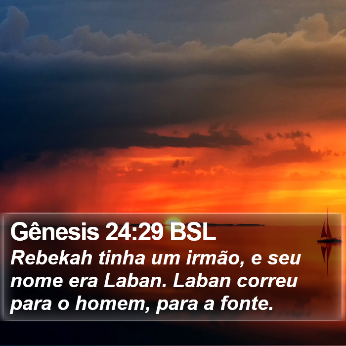 Gênesis 24:29 BSL Bible Study