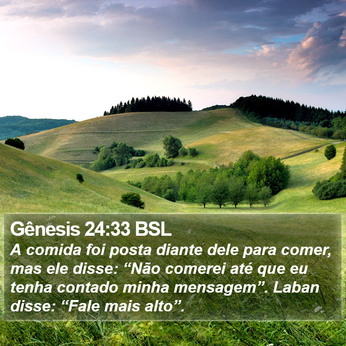 Gênesis 24:33 BSL Bible Study