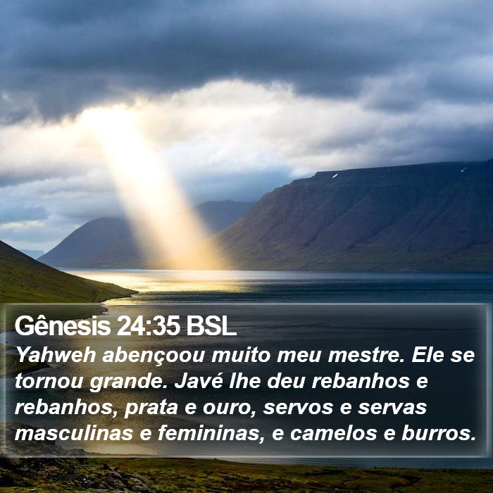 Gênesis 24:35 BSL Bible Study