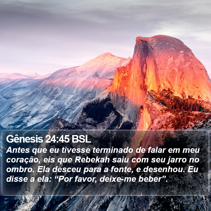 Gênesis 24:45 BSL Bible Study