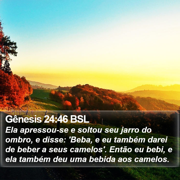 Gênesis 24:46 BSL Bible Study