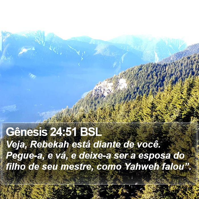 Gênesis 24:51 BSL Bible Study