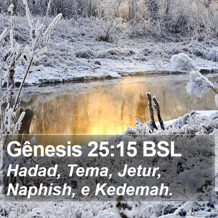 Gênesis 25:15 BSL Bible Study