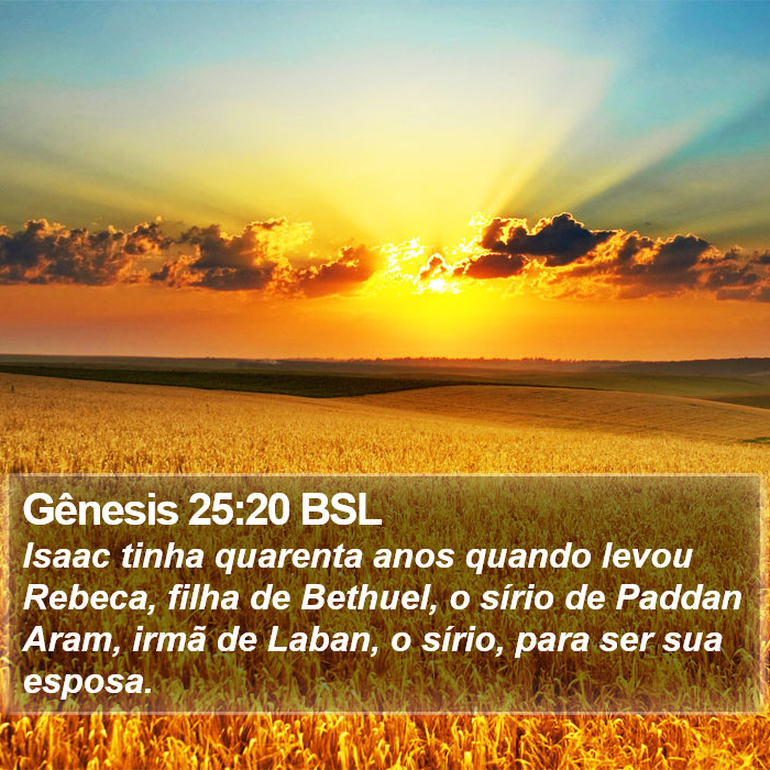 Gênesis 25:20 BSL Bible Study