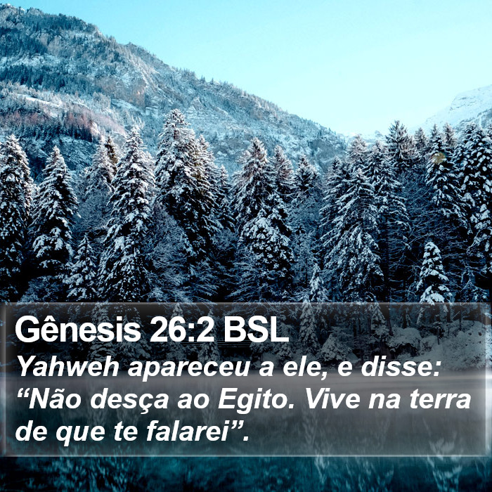 Gênesis 26:2 BSL Bible Study