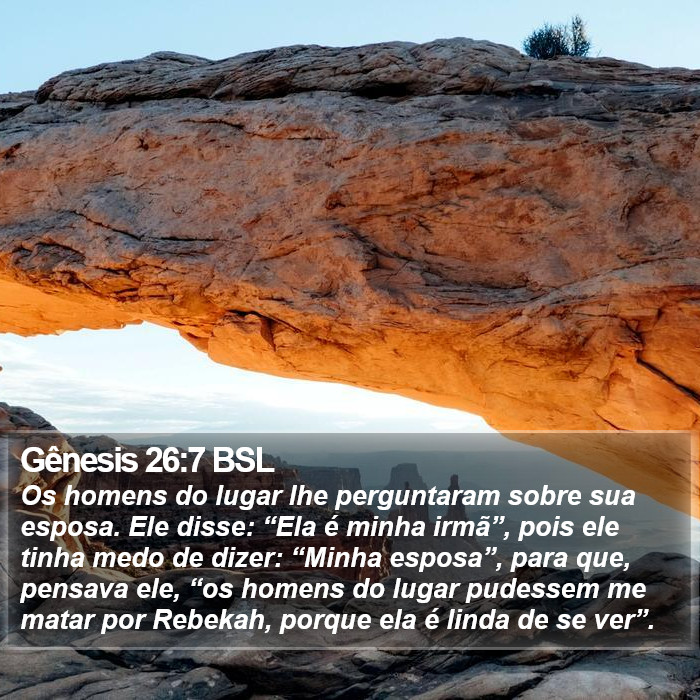 Gênesis 26:7 BSL Bible Study