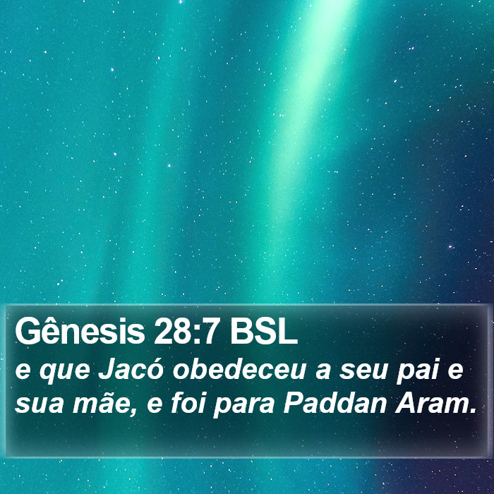 Gênesis 28:7 BSL Bible Study