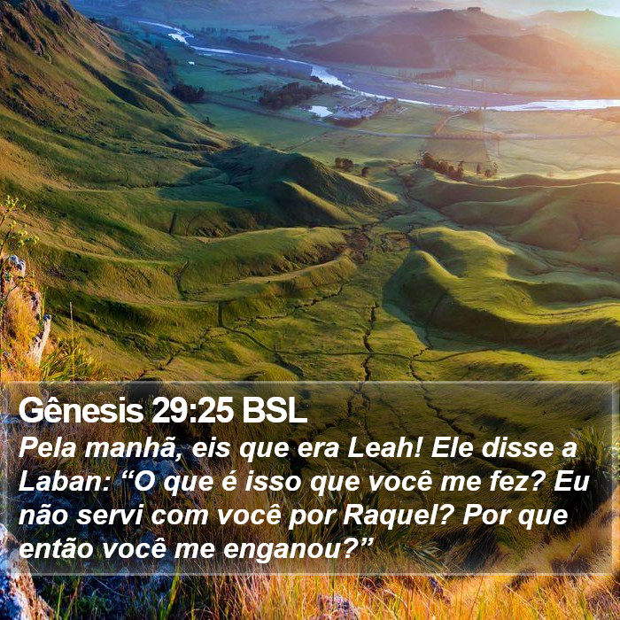 Gênesis 29:25 BSL Bible Study