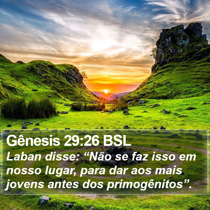 Gênesis 29:26 BSL Bible Study