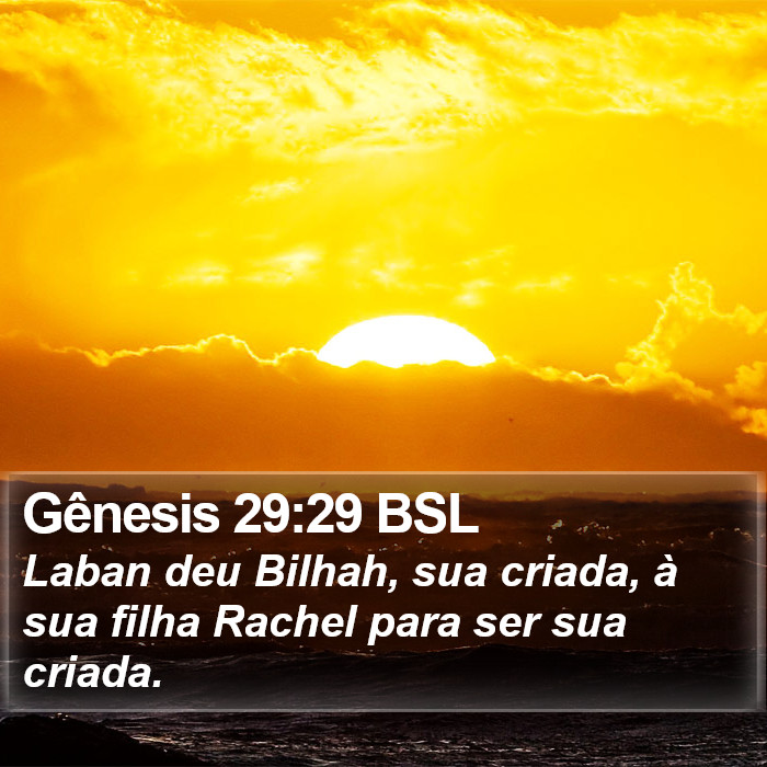 Gênesis 29:29 BSL Bible Study