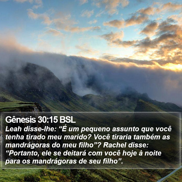 Gênesis 30:15 BSL Bible Study