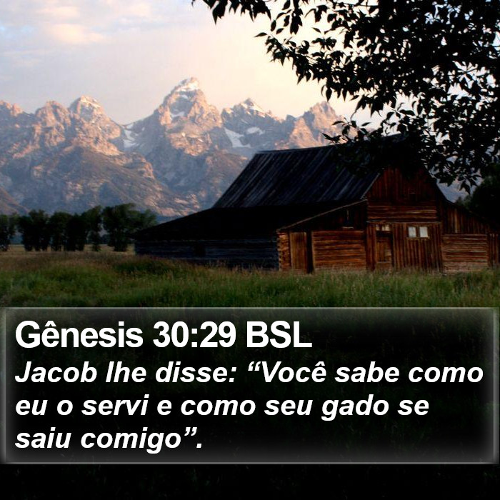 Gênesis 30:29 BSL Bible Study