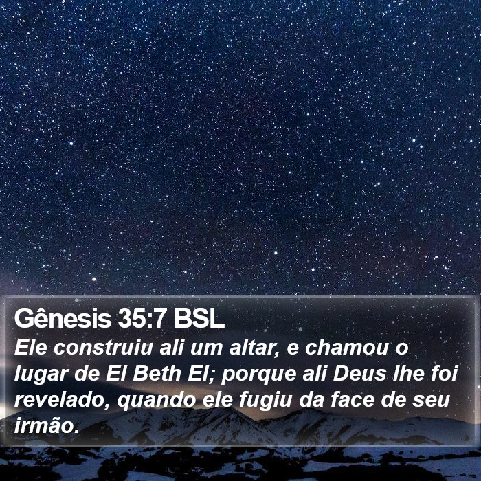 Gênesis 35:7 BSL Bible Study