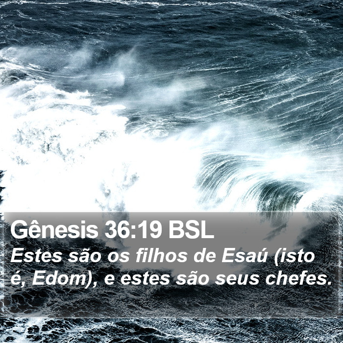 Gênesis 36:19 BSL Bible Study