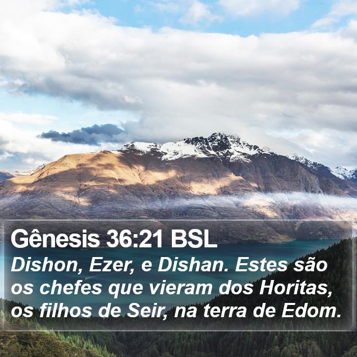 Gênesis 36:21 BSL Bible Study
