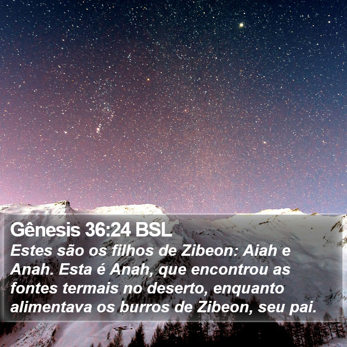 Gênesis 36:24 BSL Bible Study