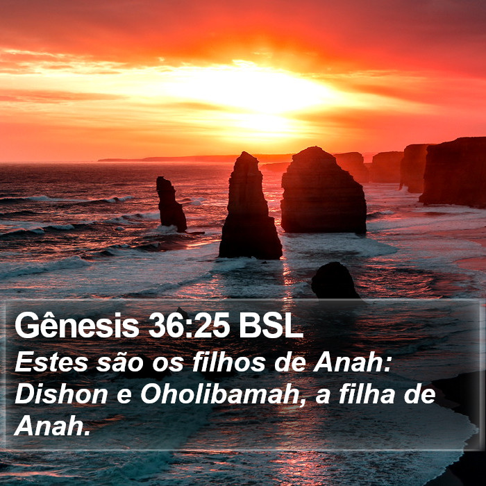 Gênesis 36:25 BSL Bible Study