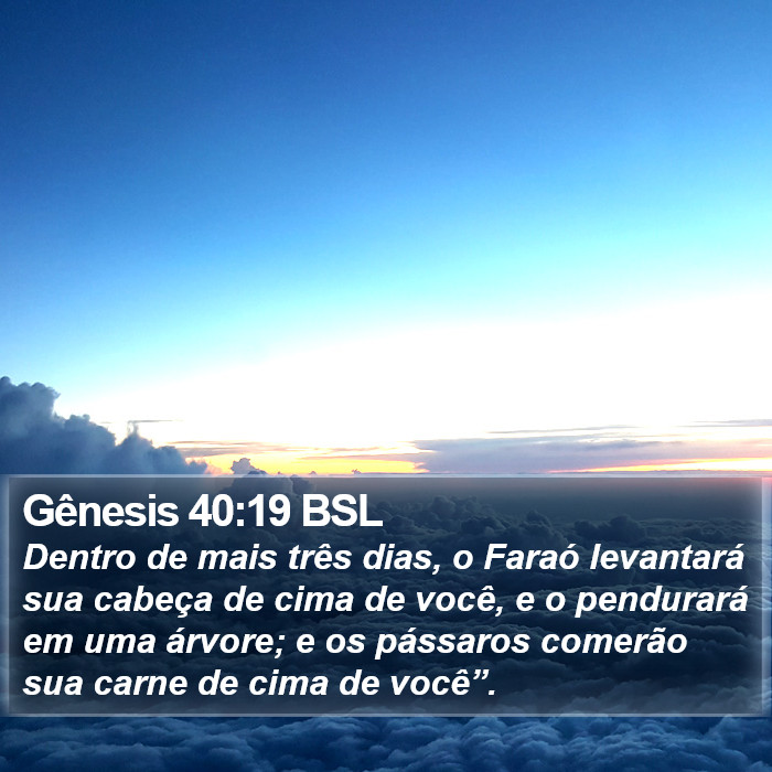 Gênesis 40:19 BSL Bible Study