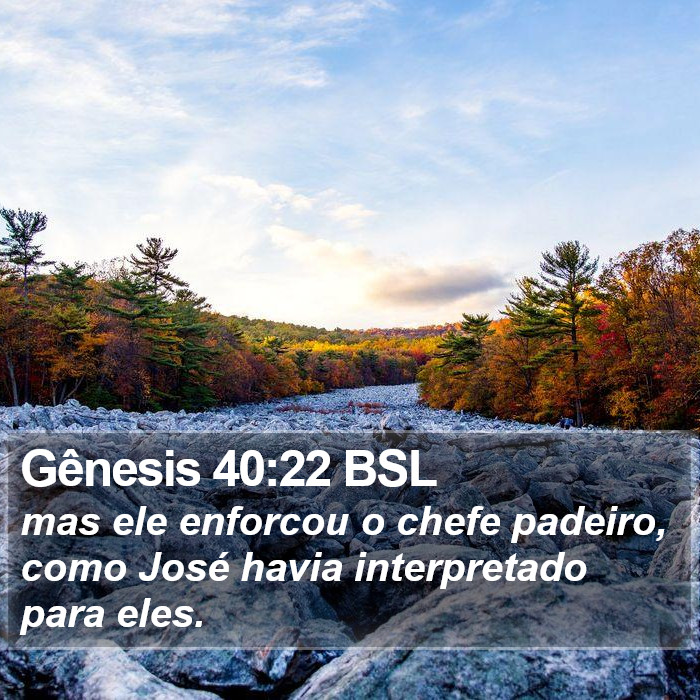 Gênesis 40:22 BSL Bible Study