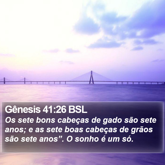 Gênesis 41:26 BSL Bible Study