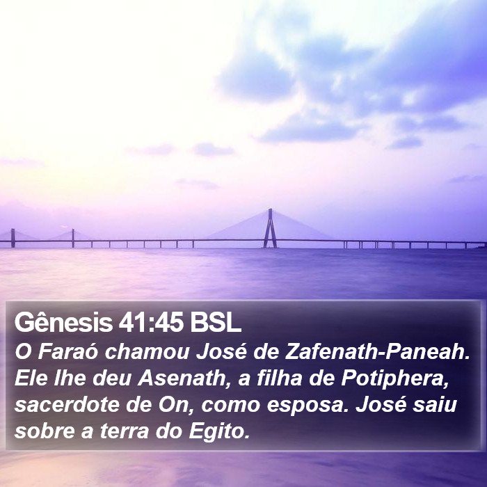 Gênesis 41:45 BSL Bible Study