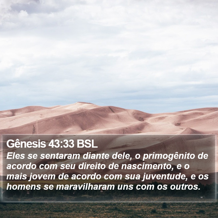 Gênesis 43:33 BSL Bible Study