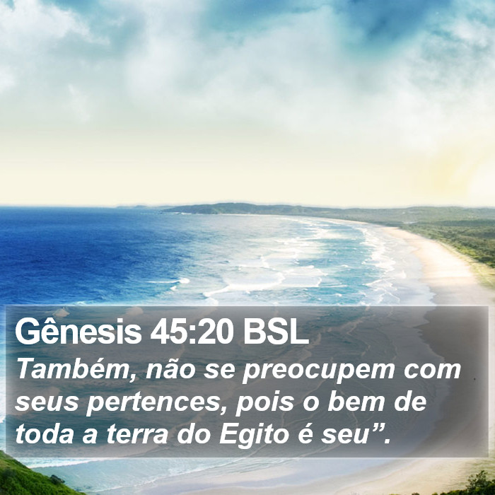 Gênesis 45:20 BSL Bible Study