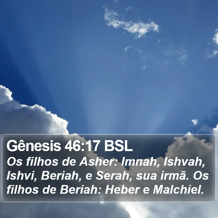 Gênesis 46:17 BSL Bible Study