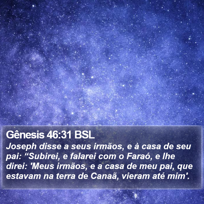 Gênesis 46:31 BSL Bible Study
