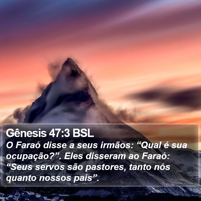 Gênesis 47:3 BSL Bible Study