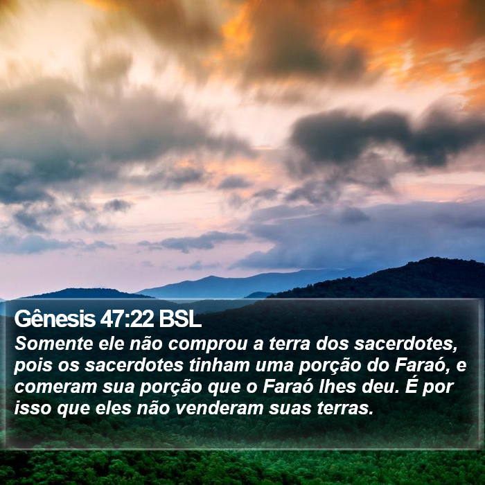 Gênesis 47:22 BSL Bible Study