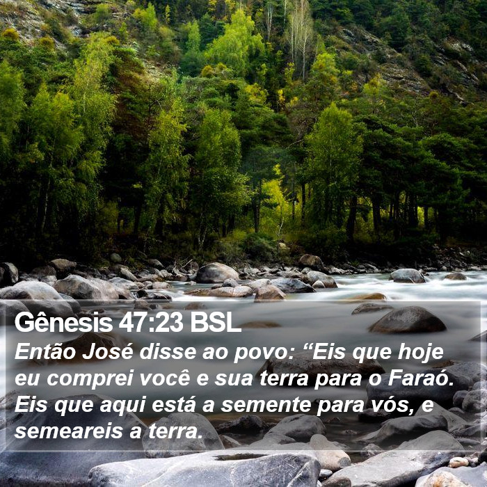 Gênesis 47:23 BSL Bible Study