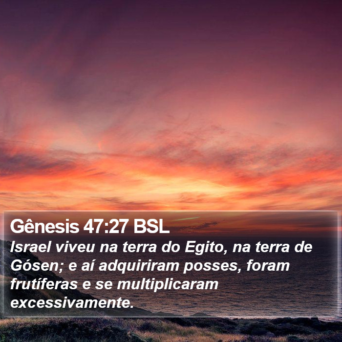 Gênesis 47:27 BSL Bible Study