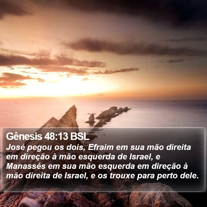Gênesis 48:13 BSL Bible Study