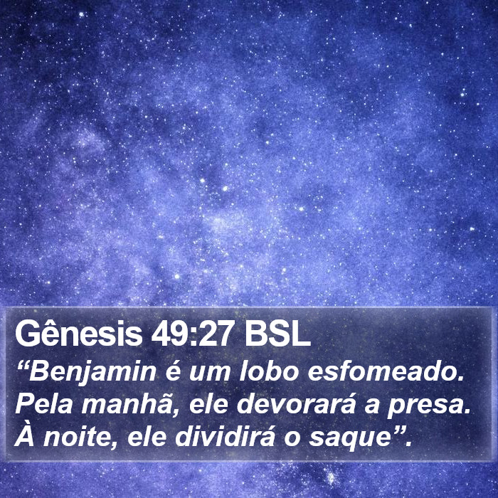 Gênesis 49:27 BSL Bible Study