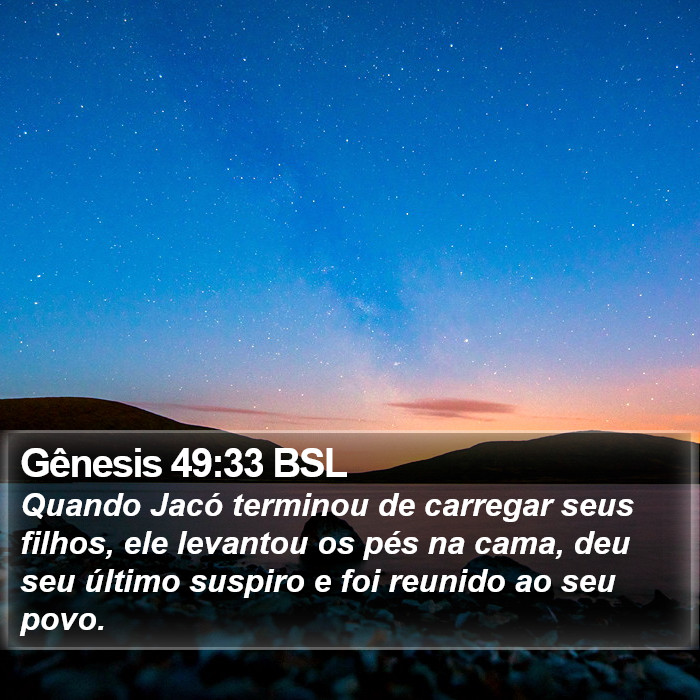 Gênesis 49:33 BSL Bible Study