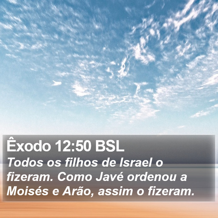 Êxodo 12:50 BSL Bible Study