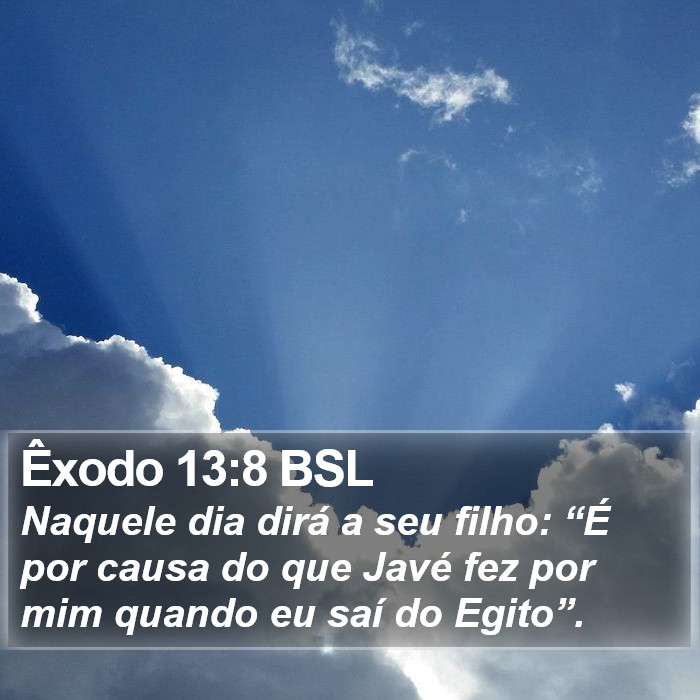 Êxodo 13:8 BSL Bible Study