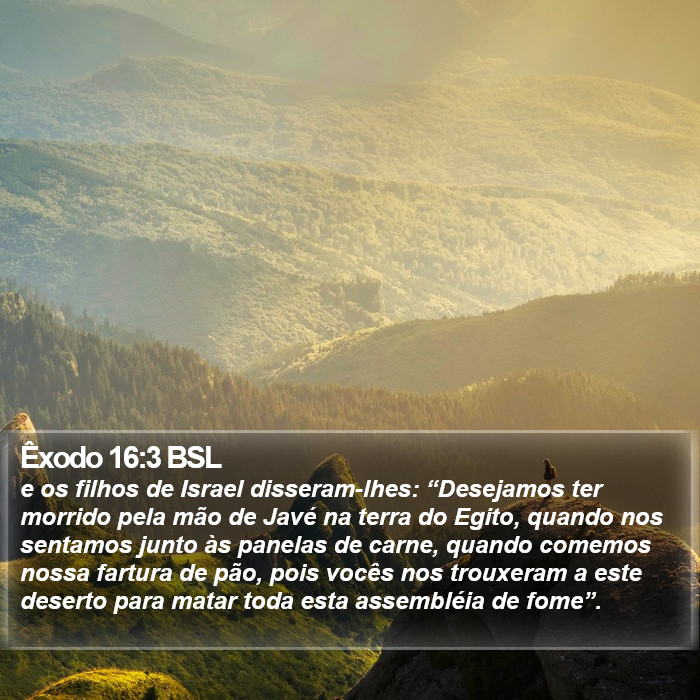 Êxodo 16:3 BSL Bible Study